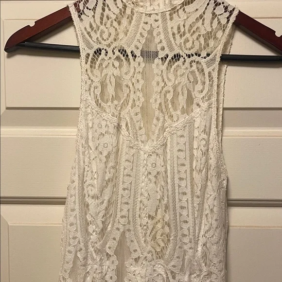 Free People Cream Lace Halter Dress - Picture 8 of 14